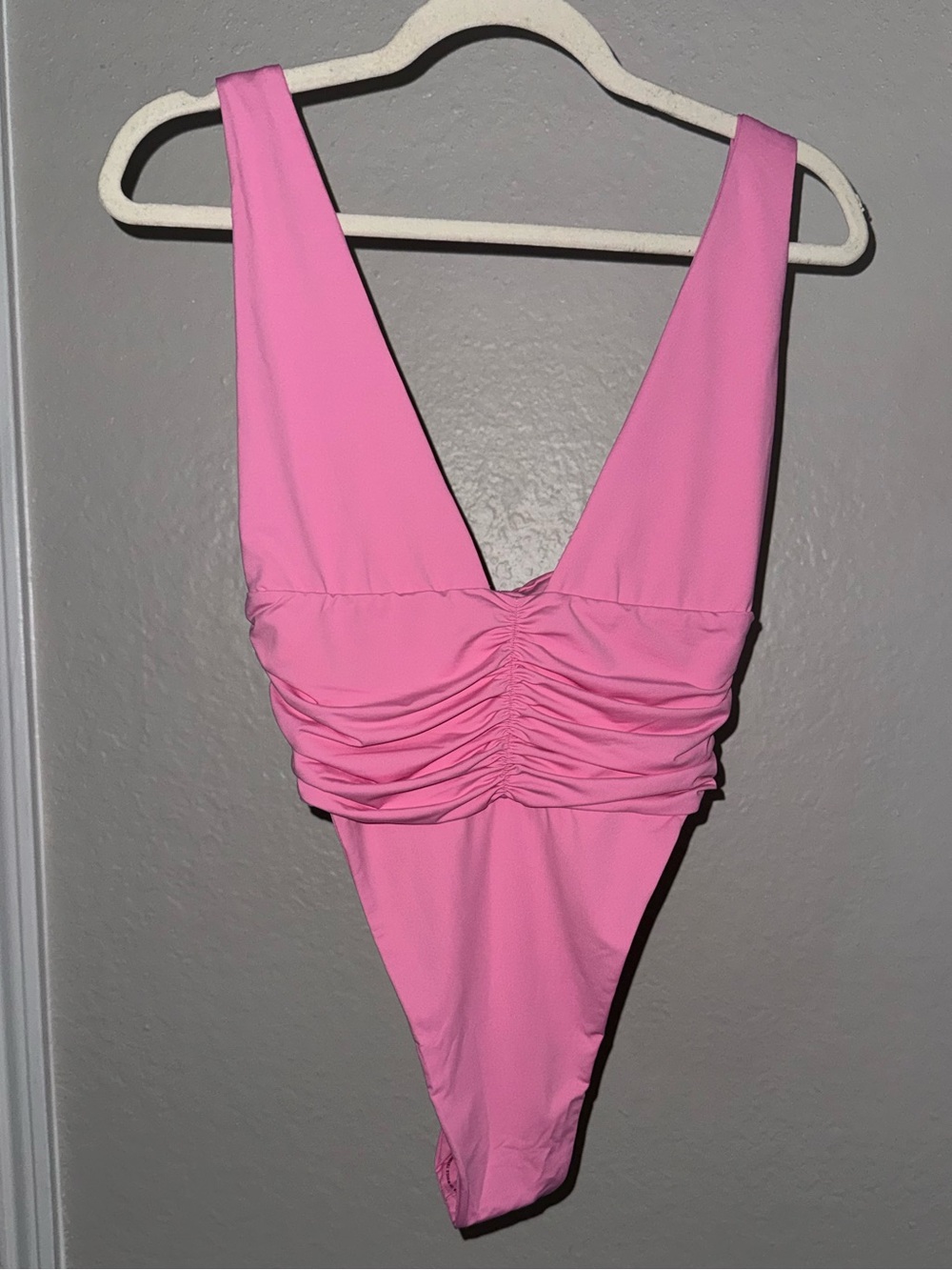 Riot Swim Bright Pink Ruched One-Piece Swimsuit